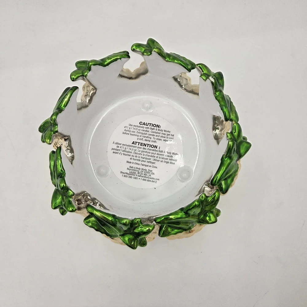 Bath & Body Works Metallic Pineapple Bowl Style 3-Wick Candle Holder - Picture 3 of 6